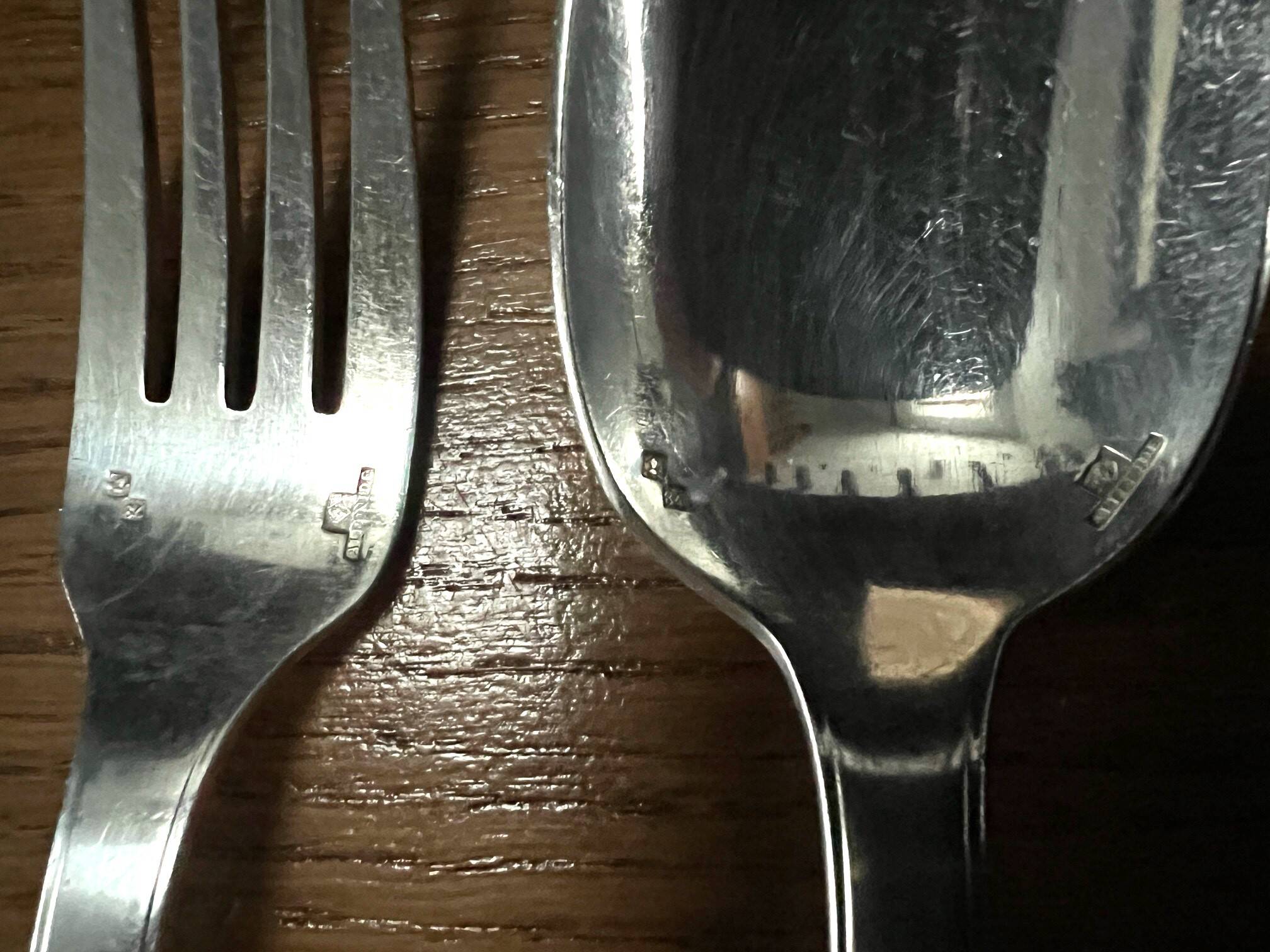 Alfénide art deco 24-piece silver-plated metal cutlery set, 84g hallmark