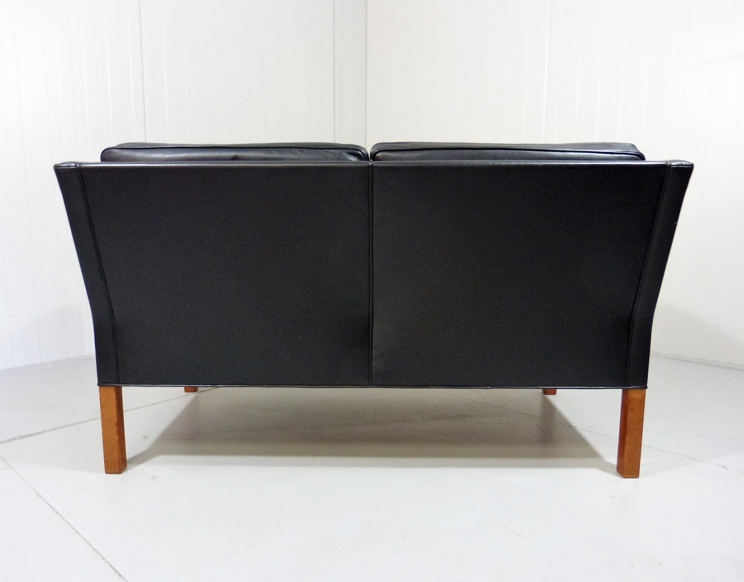 Black leather sofa by Børge Mogensen for Fredericia, Denmark