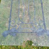 Italian glass and wrought iron coffee table