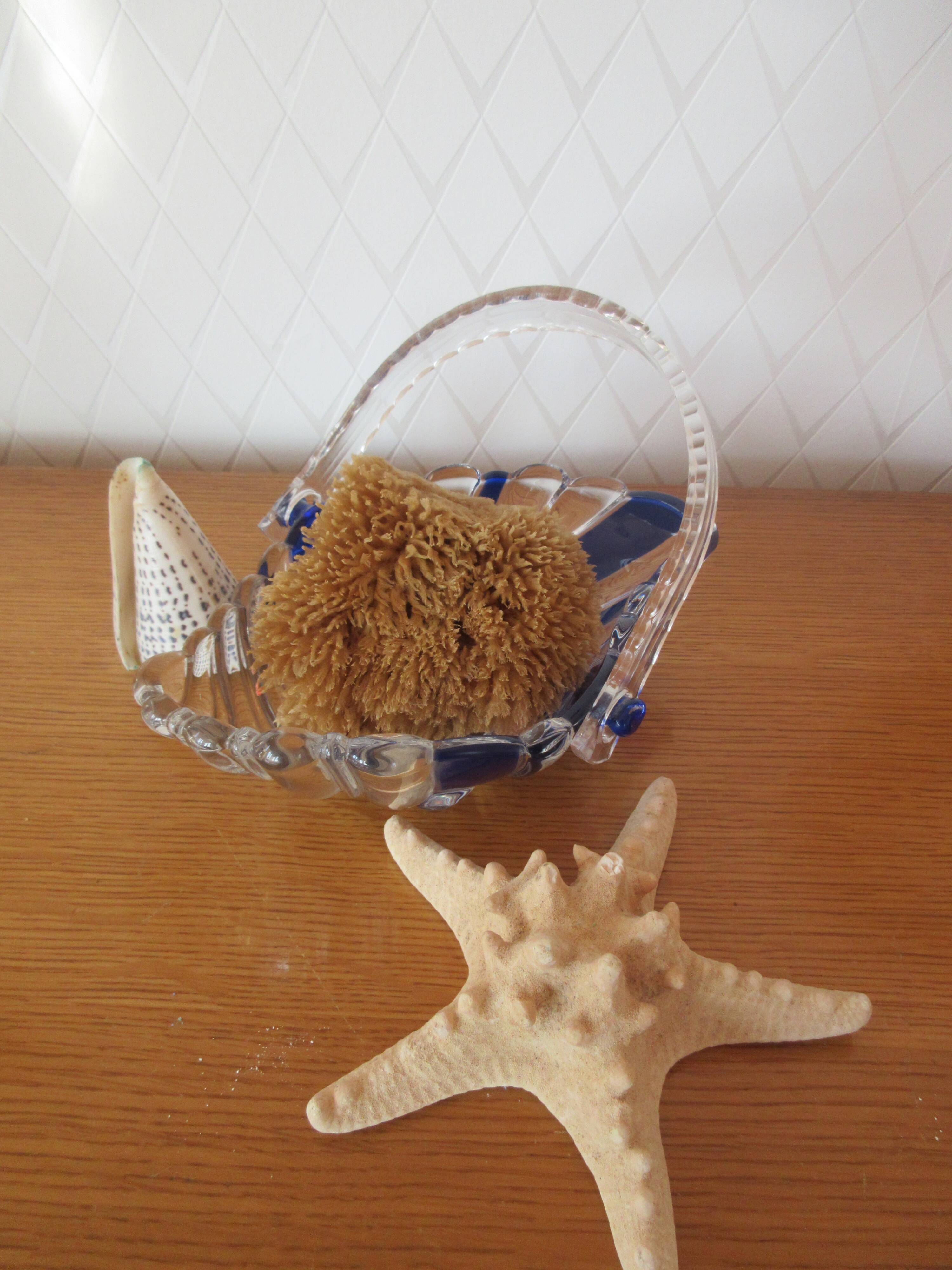 Porte-savon en forme de conque vintage