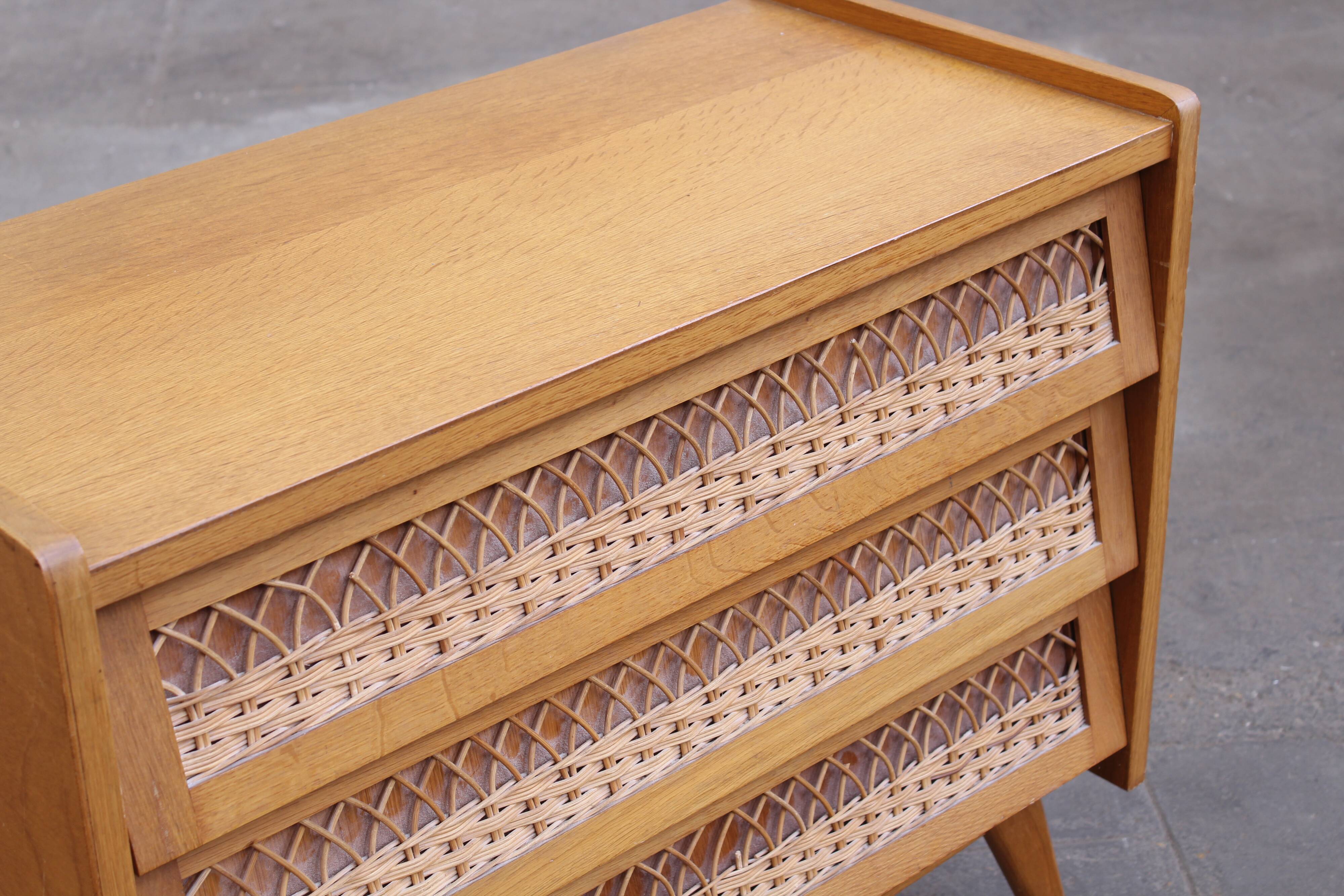 Vintage rattan dresser