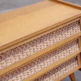 Vintage rattan dresser