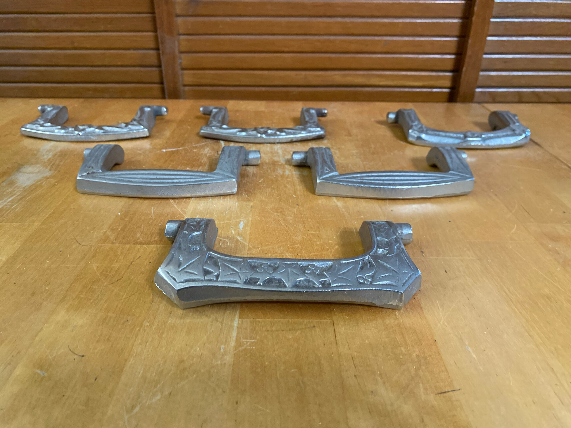 Art Deco Furniture Handles JCR Jean Charles Raymond Chrome Metal Fran