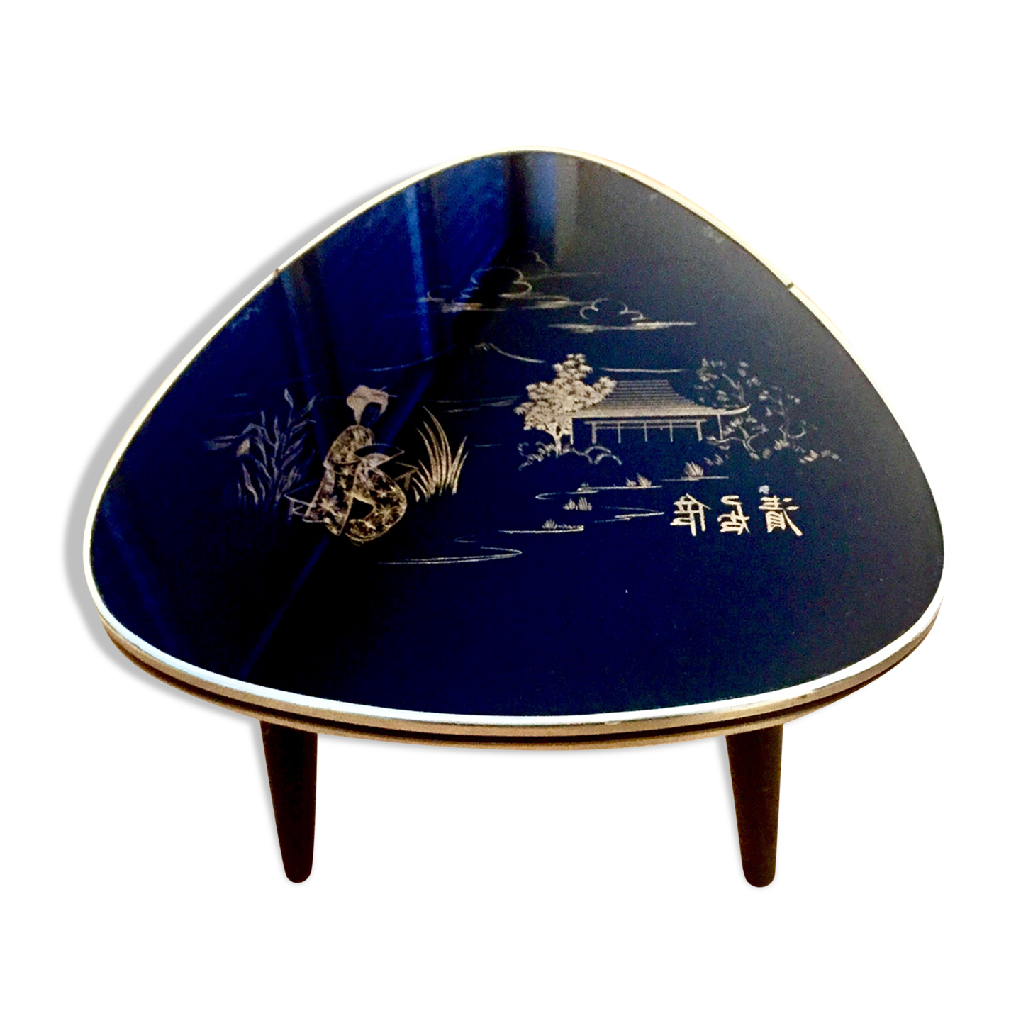Table basse tripode pieds compas