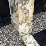 Louis XV style fireplace in purple breccia marble, circa 1880