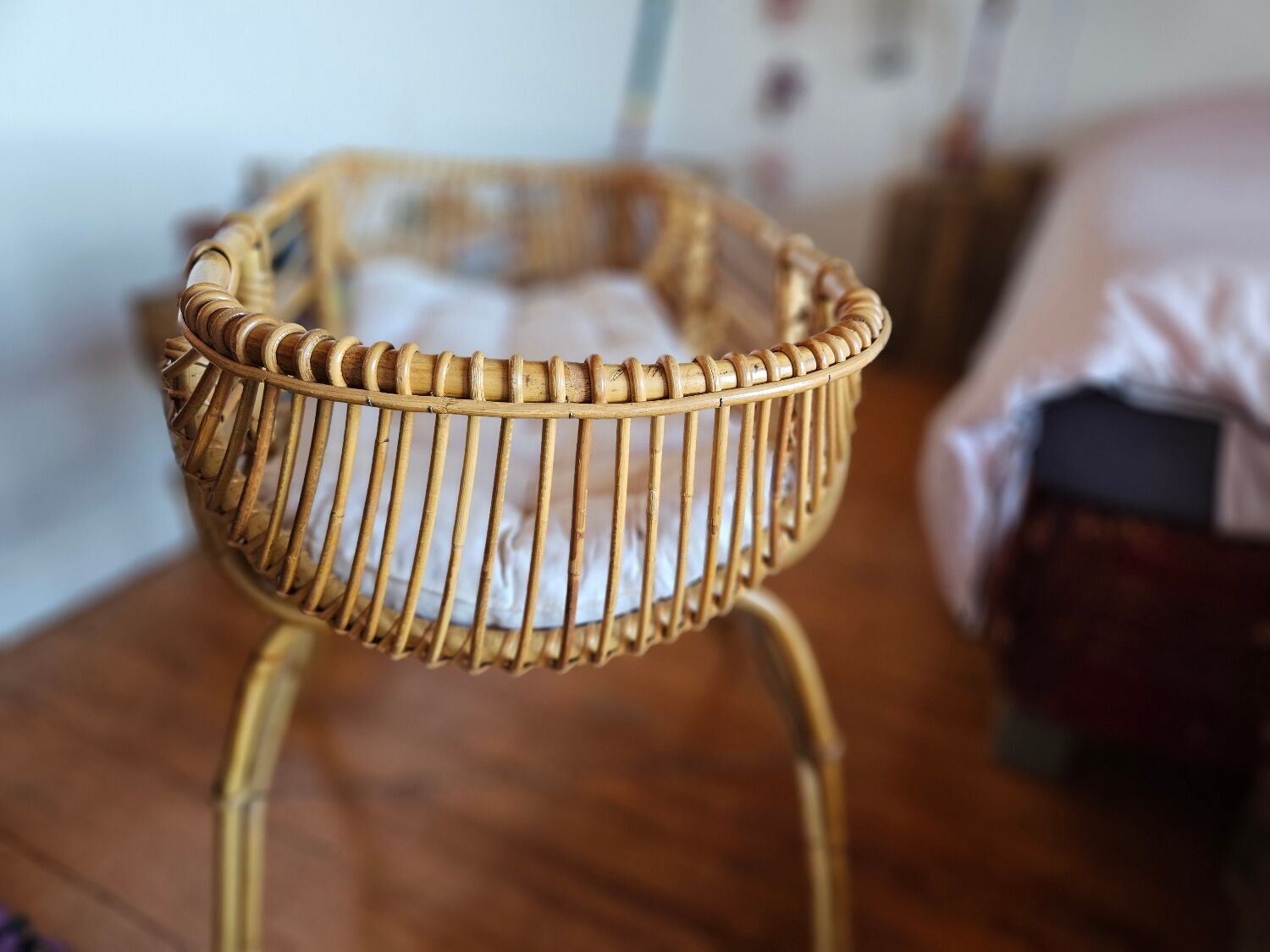 Old bamboo cradle basket