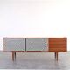 Mid-Century Op-Art Hand-Painted Danish Teak Sideboard, 1960s