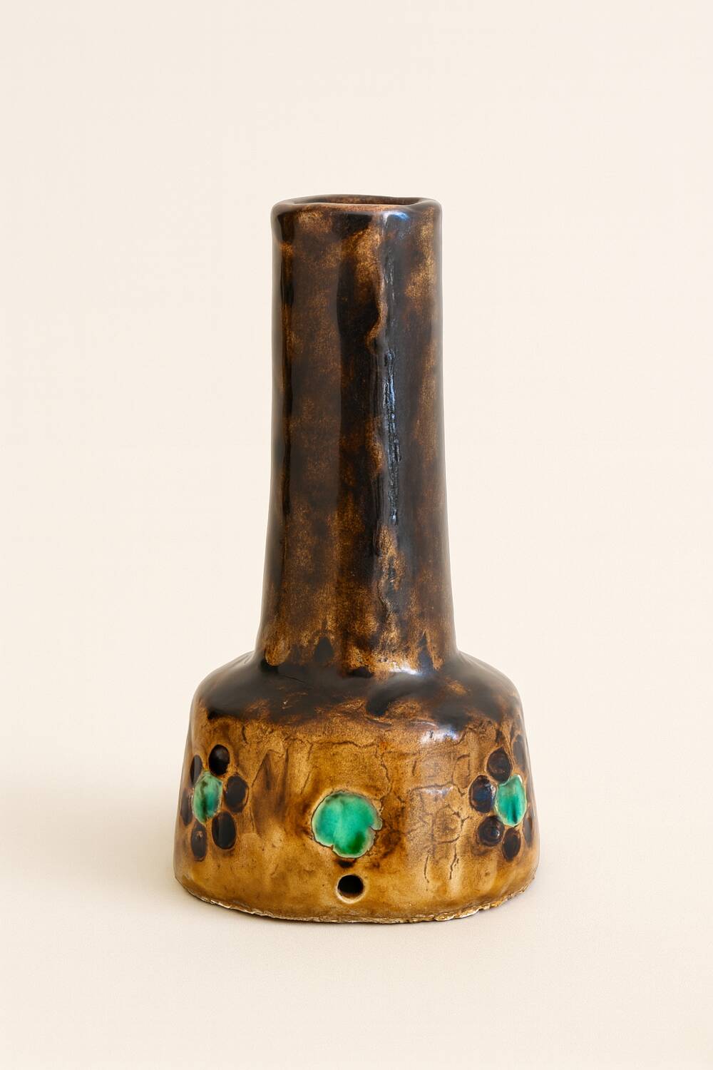 Vintage enameled ceramic lamp base
