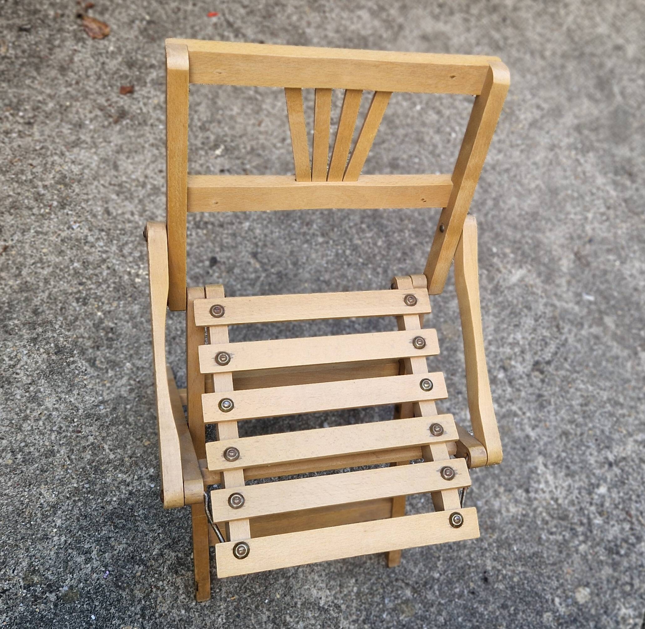 Small folding wooden child's chair, 1950s