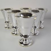 Set of six Amalgam Glass Goblets, Biedermeier, Peasant Silver, Circa 1860's.