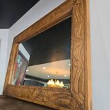 Large wall mirror in carved wood – handcrafted work