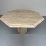 Table de repas en travertin épais design italien des années 70 vintage