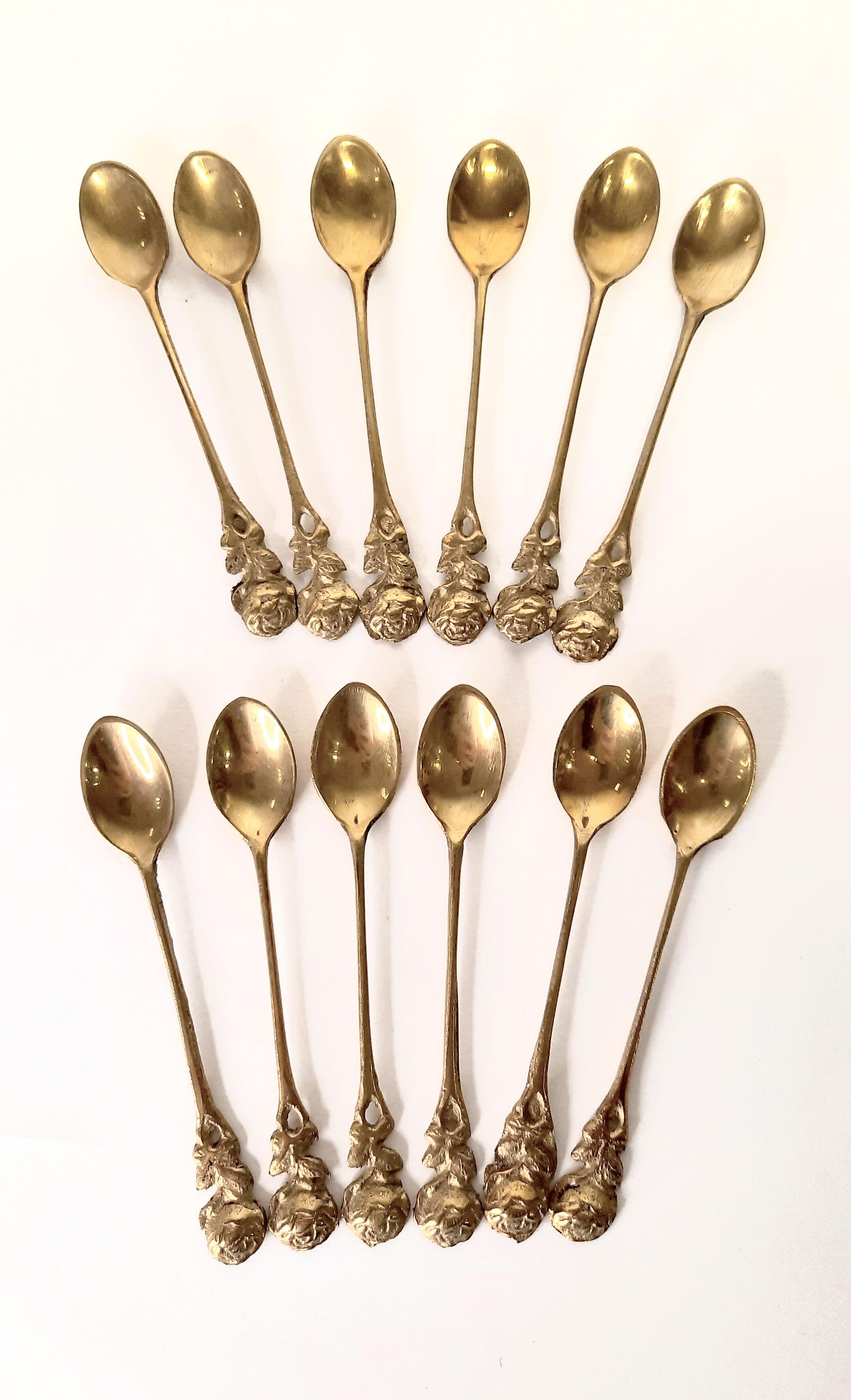 Lot small brass spoons