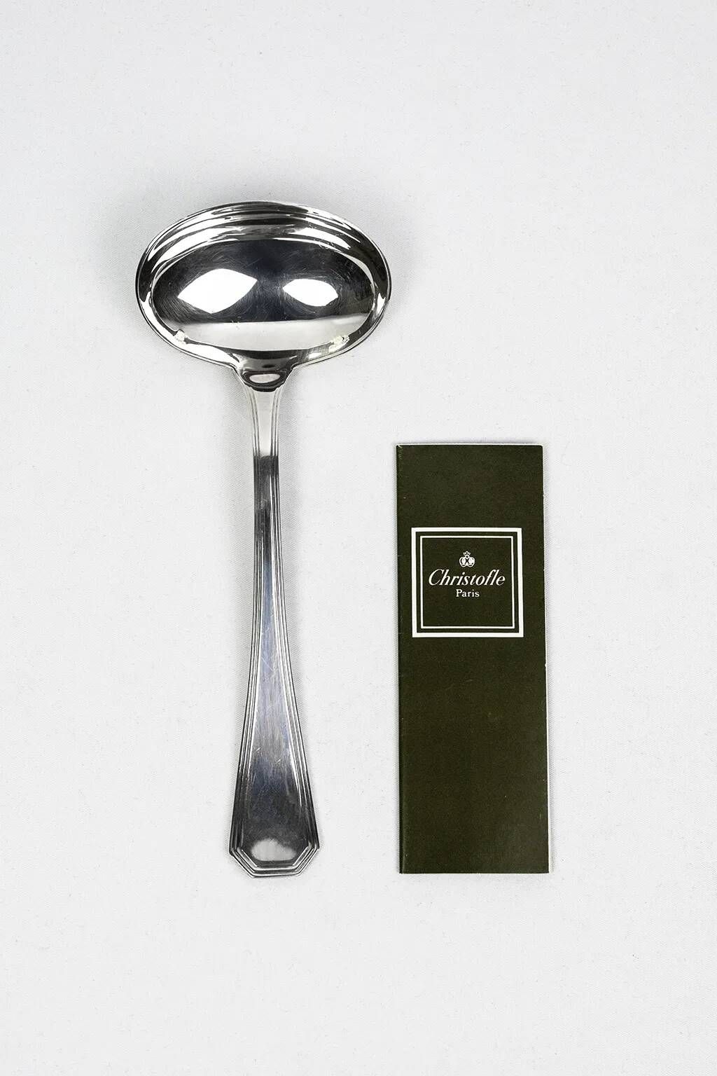 Christofle America sauce spoon, silver-plated metal, design by Luc Lanel (1933)