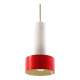 Philips Louis Kalff Mid-Century Hanging Lamp – Red and Opal Glass