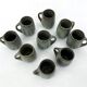 9 small denbac ceramic/flamed stoneware cups/glasses/mugs/liquor mugs • art deco • 1930