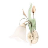 Tulip wall light with leaves and flowers, 80s