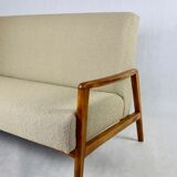 Set of vintage beige boucle sofa and armchair, 1970s