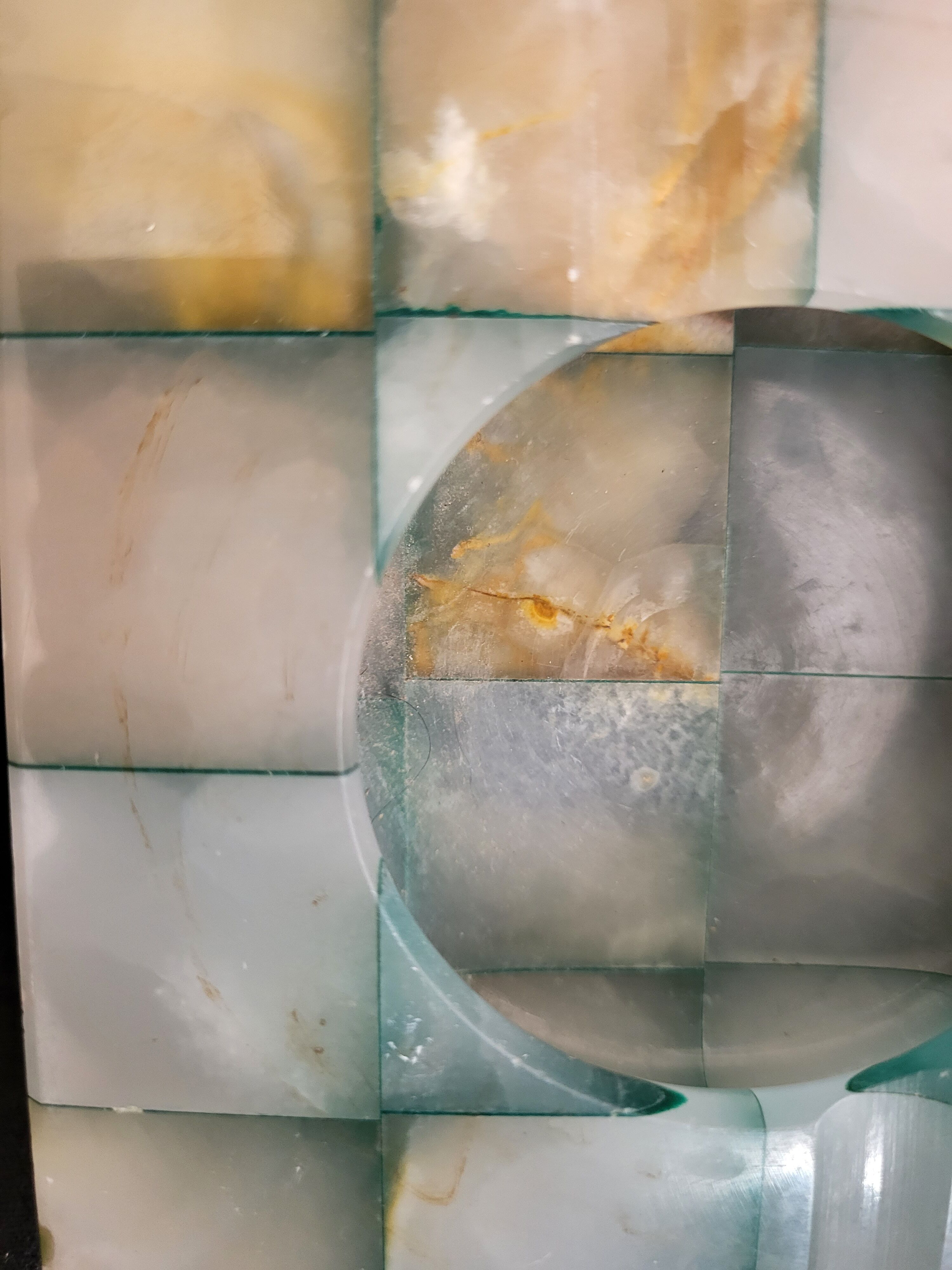 Green marble ashtray