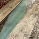 Pair of late 19th century farmhouse table benches in fir