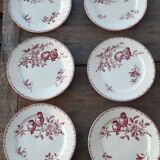 Set of 6 flat plates Sarreguemines Favorite