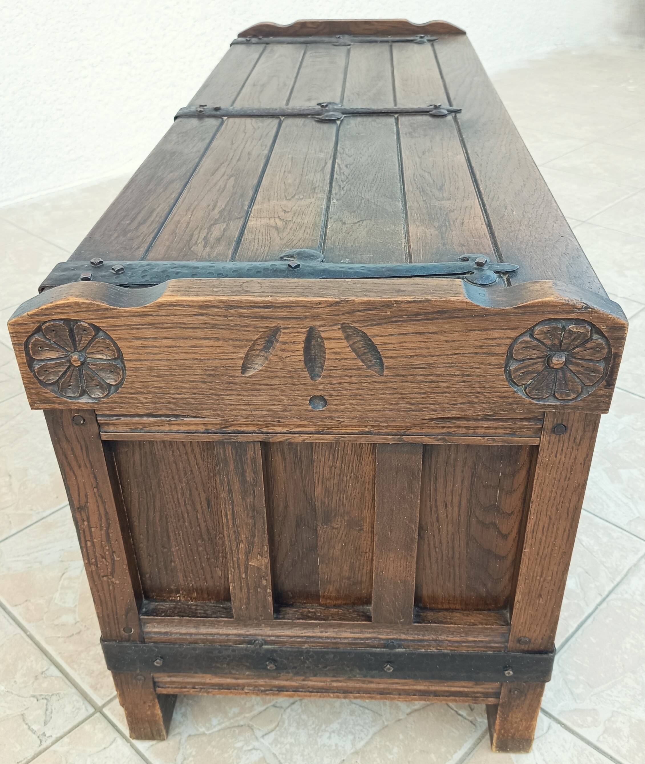 Rustic solid oak chest