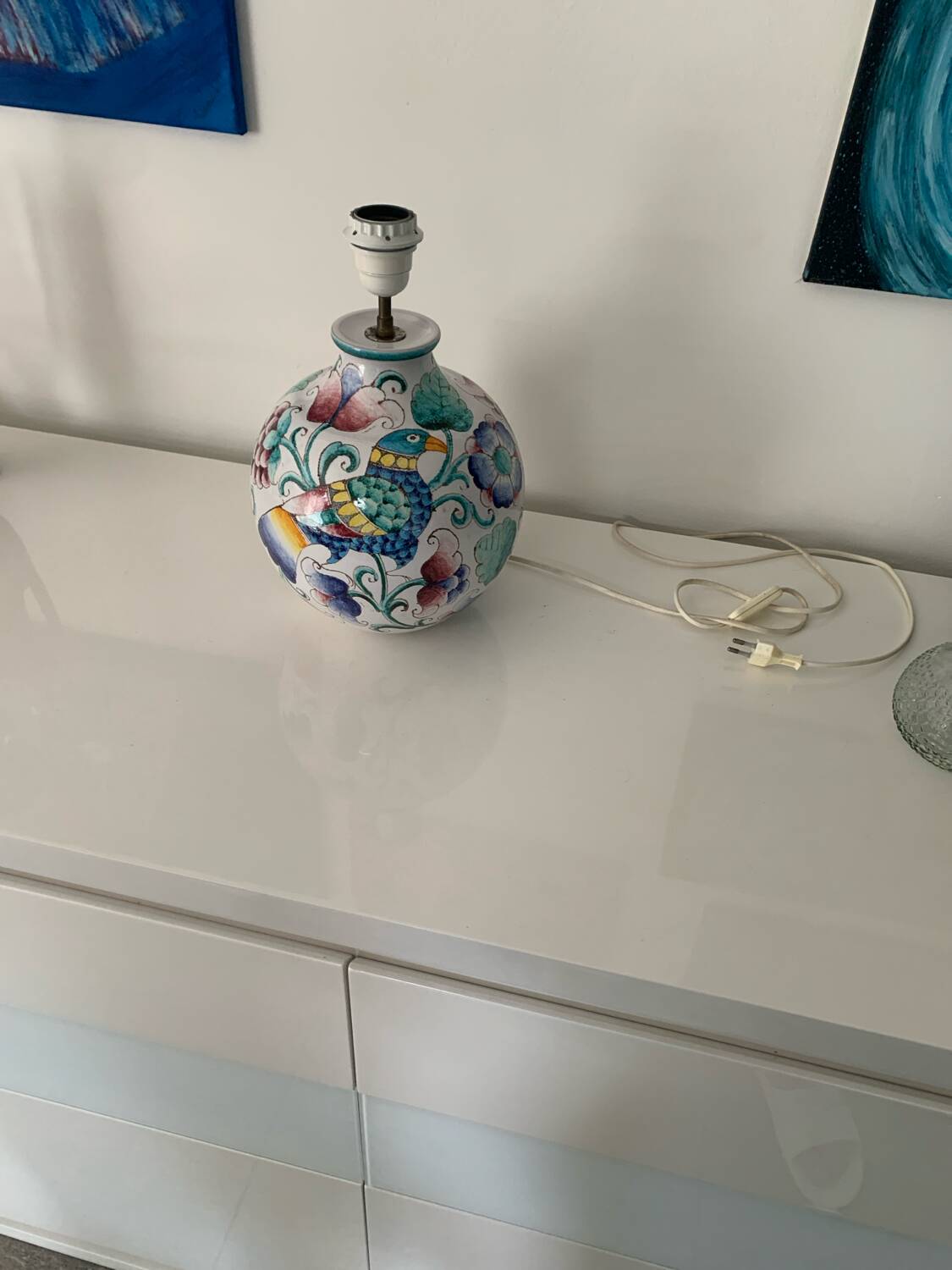 Lamp base, Italian, signed