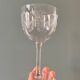 Set of 4 antique chiseled crystal foot glasses