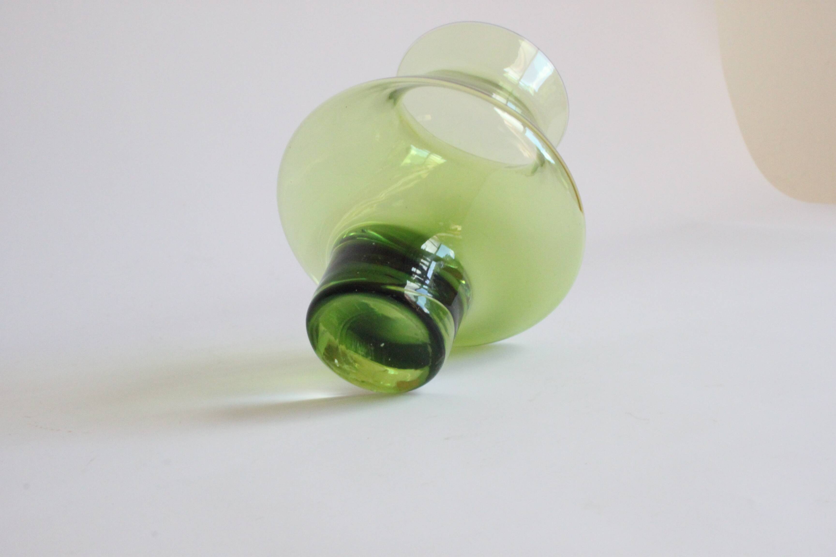 Space age green vase by Bo Borgstrom for Aseda Sweden 1960s