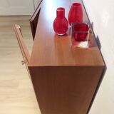 Red Lacquer Bar with gold leaf detail France circa 1950