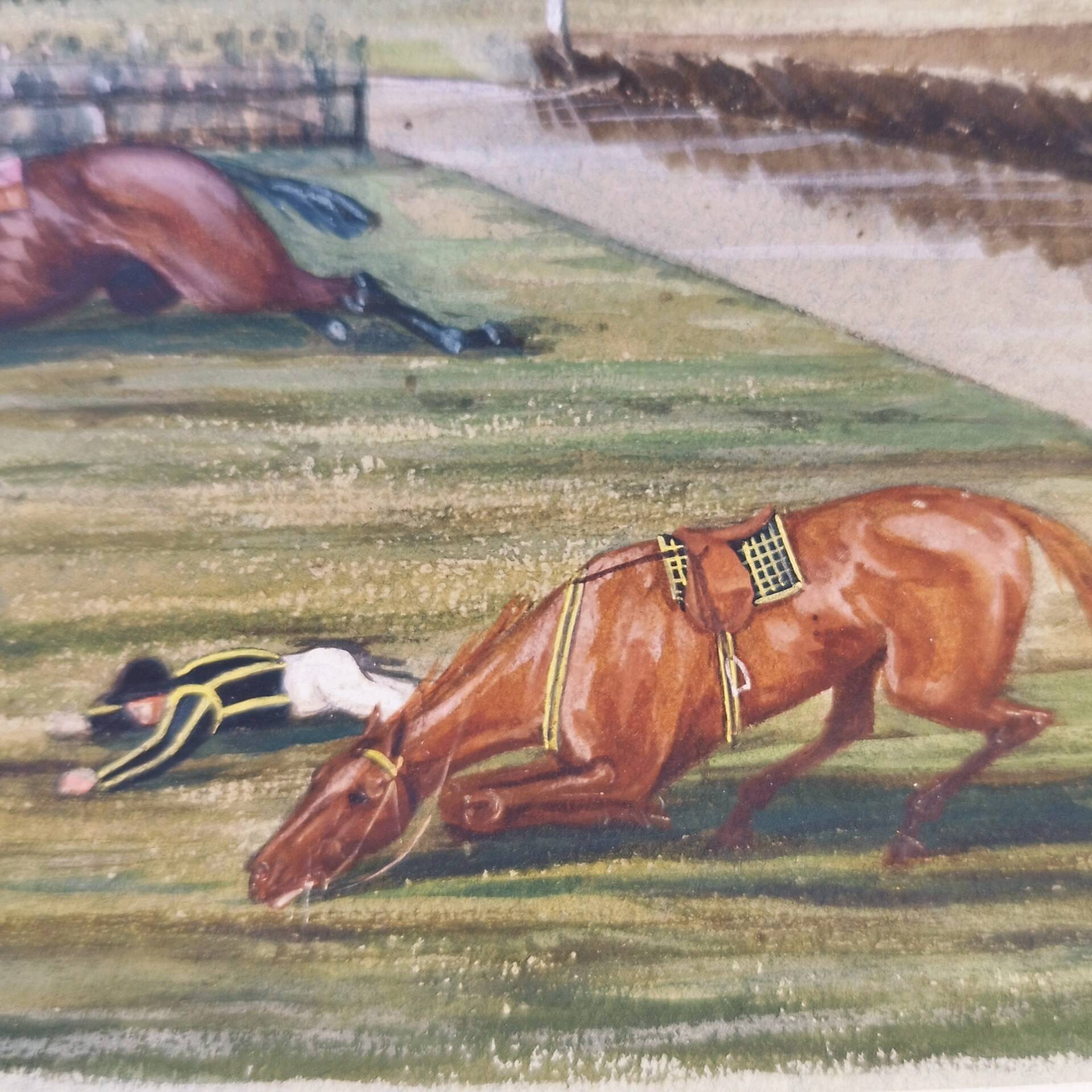 Horse racing gouache painting John Grant