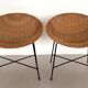 Pair of Rattan Lounge Chairs, Italy, 1970s