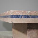 Table en marbre avec inserts en lapis-lazuli par Mario Sabot, années 70