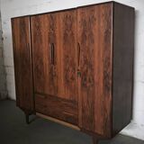 Vintage Scandinavian wardrobe in rosewood