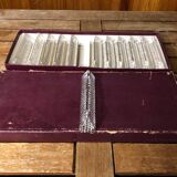 Old series of 12 vintage molded glass knife holders #a523