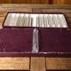 Ancienne série de 12 porte couteaux verre moulé vintage #a523