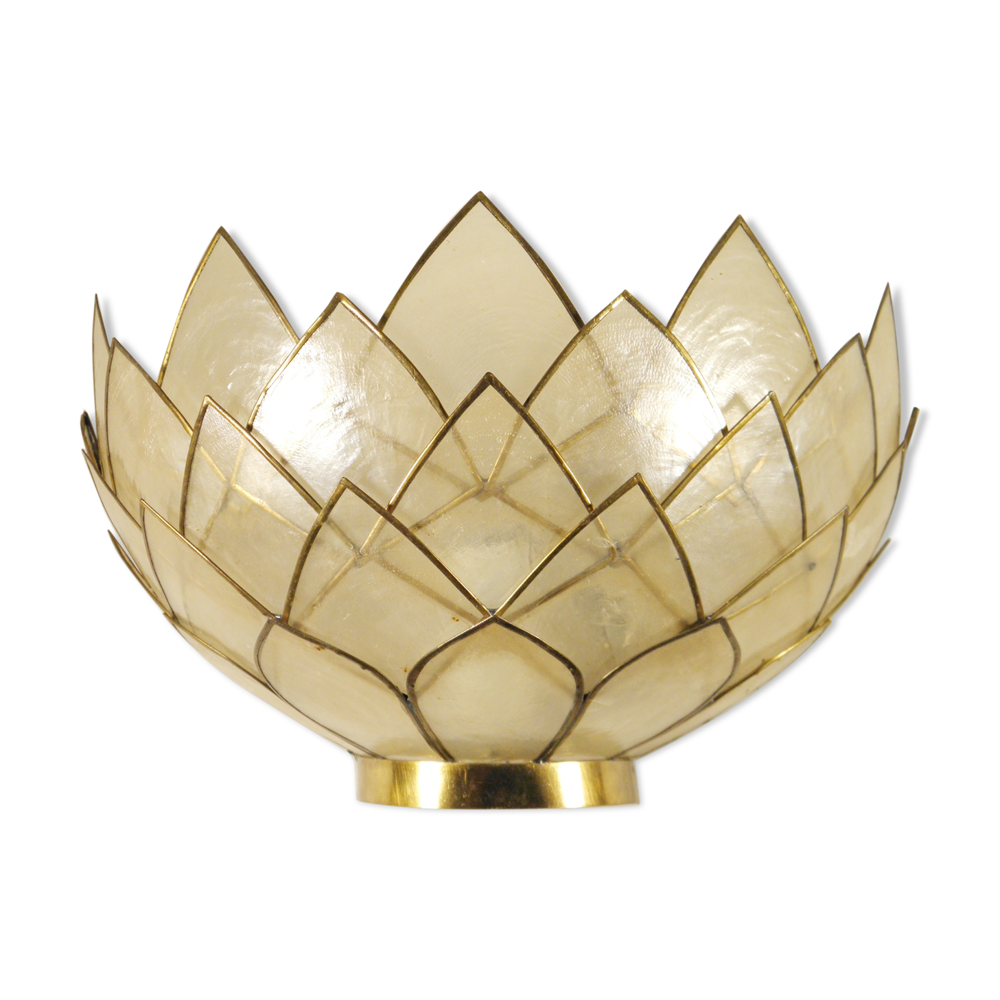 Mother-of-pearl and brass wall lamp