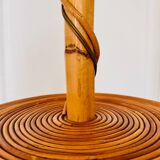 Louis Sognot vintage bamboo rattan floor lamp