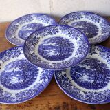 Lot de 5 assiettes anglaises Broadhurst – modèle The English Scene
