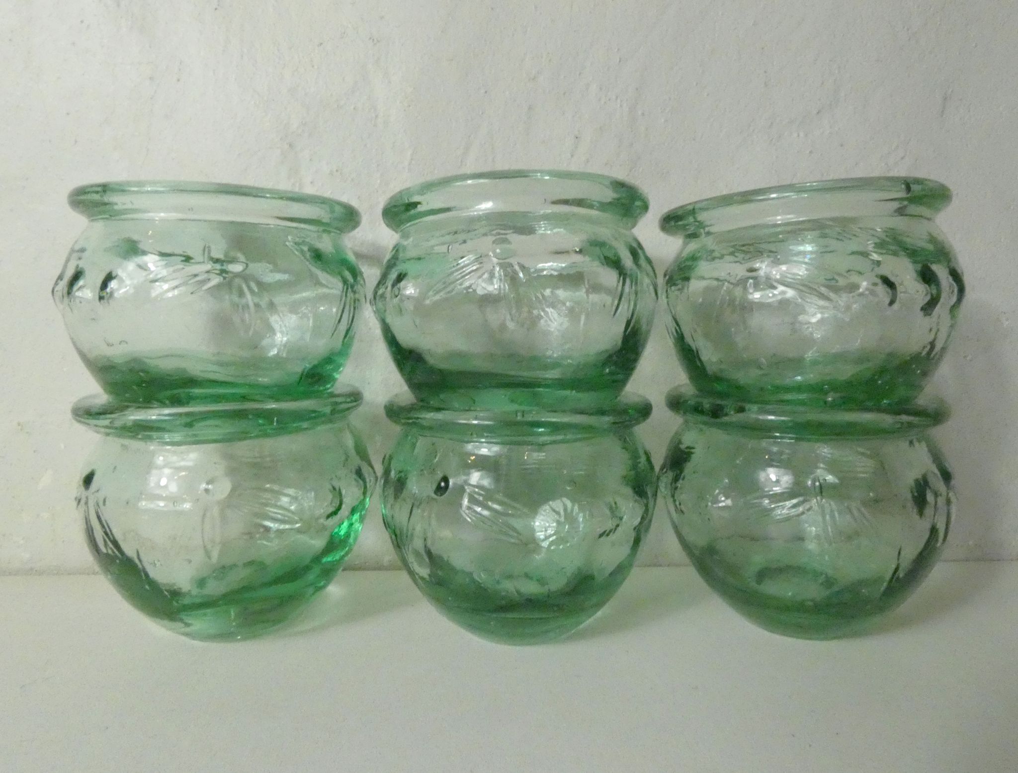 Set de 6 pots à confiture vintage en verre