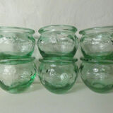 6 vintage glass jam jars