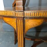 Old-fashioned tea table, 1920 in marquetry