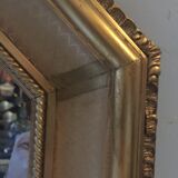 Octagonal mirror wooden gold 88 x 68 cm