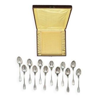 White metal (silverware) dessert spoons in original box – 1224b8