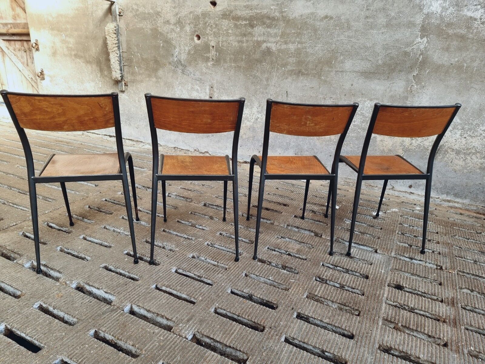 Vintage chairs school chairs 4x Mullca