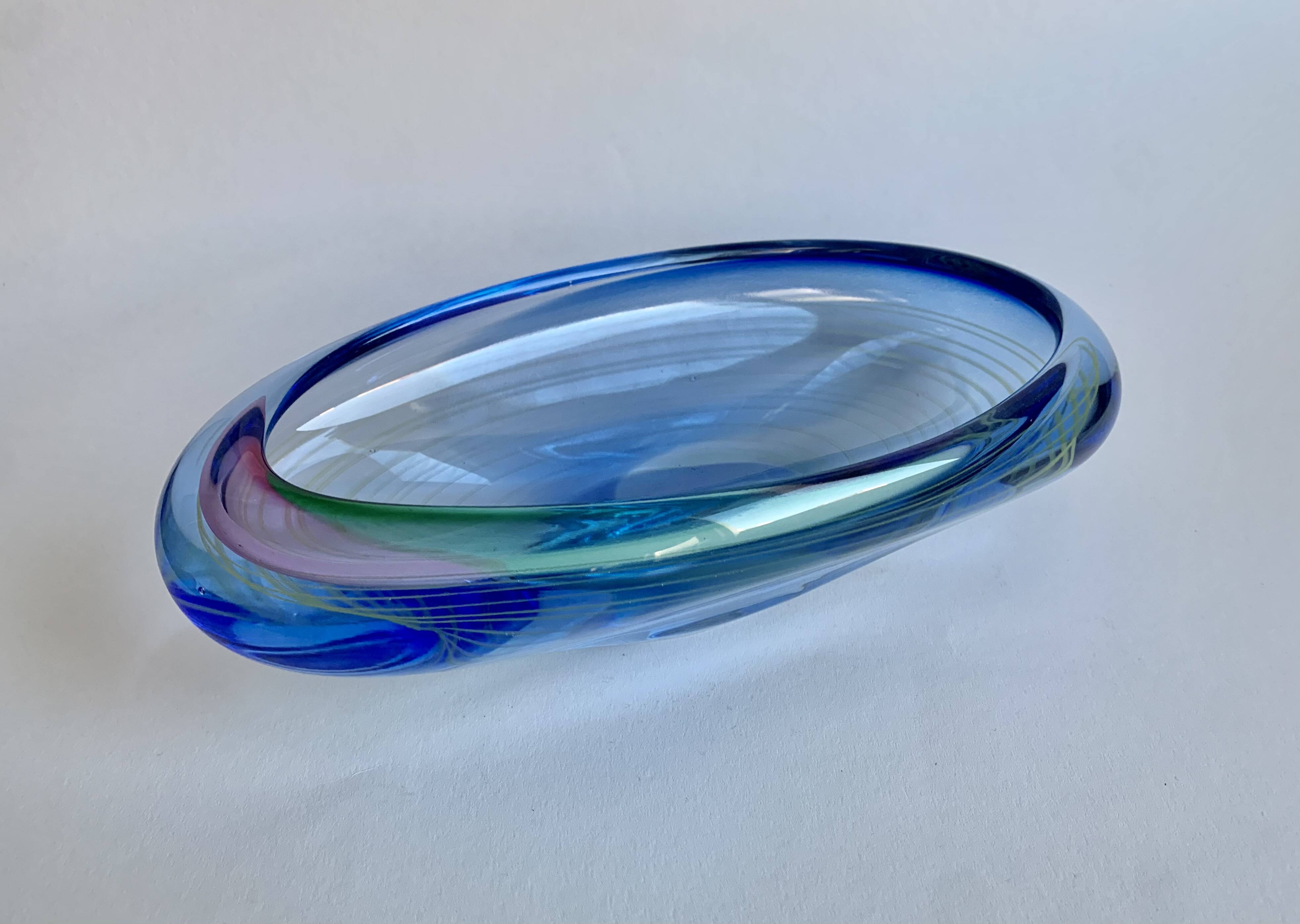 Large glass bowl, Murano, 1980s.