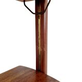 Small walnut and brass wall unit with desk function by William Watting