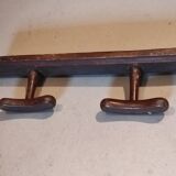 Old rustic vintage wooden wall door 2 hooks