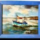 Éric Peyrol oil on canvas The Trawler in Honfleur