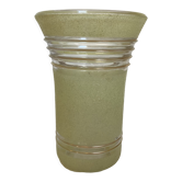 Old yellow frosted glass vase
